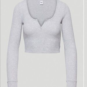 TNA Grey Cropped Long Sleeve